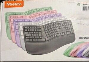 🔥MEETION Ergonomic Wireless Keyboard Combo  Keyboard, Mouse, And Mouse Pad🔥
